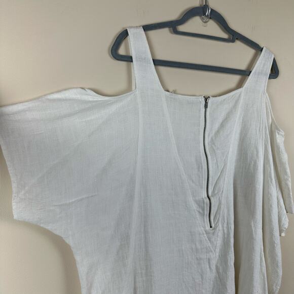 Soft Surroundings Linen Blend Cold Shoulder Tunic Womens 1X Resort Relaxed Boxy - Picture 7 of 8